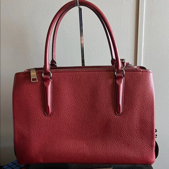 Coach Cherry Red Leather Satchel - Picture 2 of 5